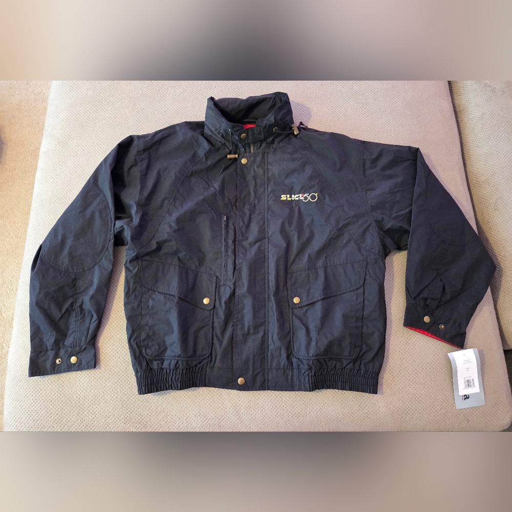 New Vintage California outerwear Men's XL SLICK 50 racing Bomber Jacket Coat